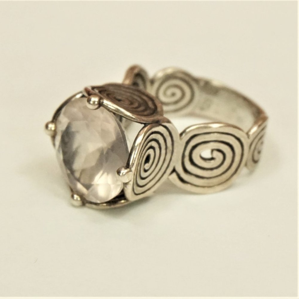 ISRAEL BIG CZ STERLING RING SIZE 8.25 HANDMADE RARE - Picture 14 of 16